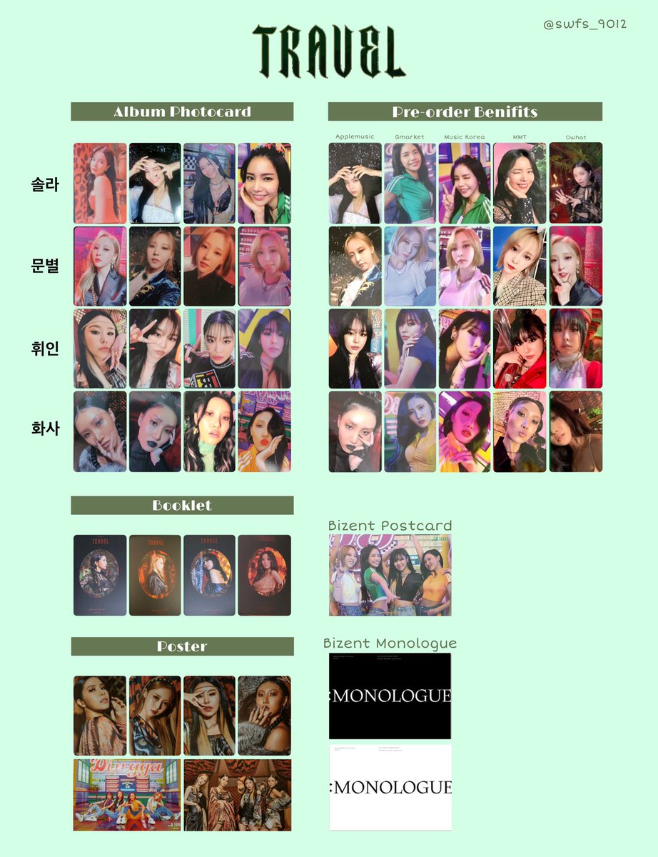 Updated MAMAMOO TRAVEL photocard template +Music Korea and MMT