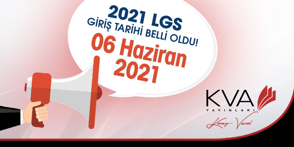 2020-2021 eğitim öğretim yılı sonunda sınavla öğrenci alacak ortaöğretim kurumlarına ilişkin sınav tarihi belli oldu. Buna göre, LGS kapsamındaki merkezi sınav 6 Haziran 2021´de yapılacak. #başarıyolunda #lgs2021
#lgs #kvayayınları #kvayayıncılık #başarı #success