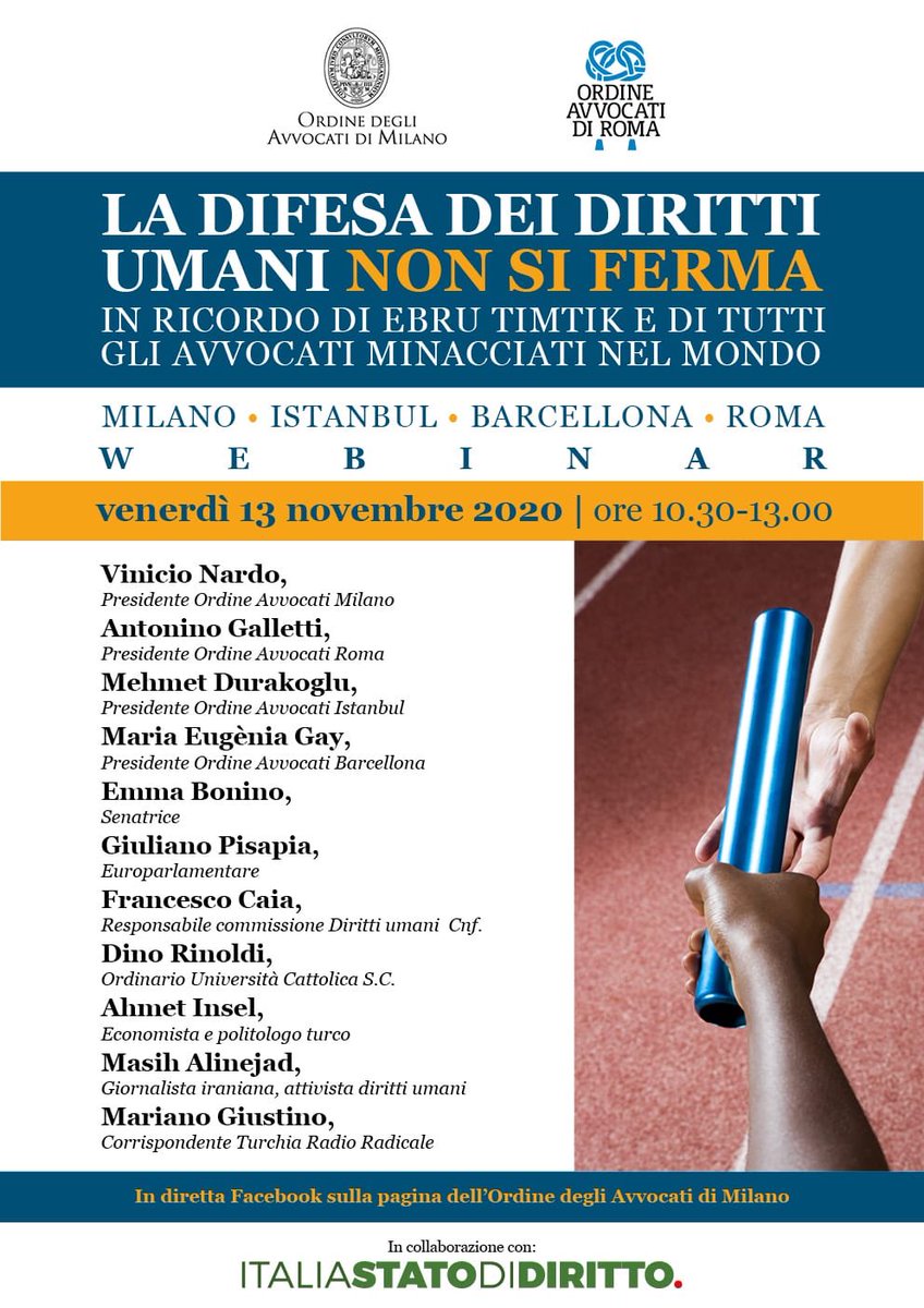 OrdineAvvMilano's tweet photo. @Vininardo: "lawyer #Nasrinsotoudeh temporarily free, a relaxing gesture that also derives from international attention" We will discuss the issues of human rights and the right to defence at the international conference on 13 November. 
@comunicacioicab
@istbarosu
@OrdineAvvROMA https://t.co/uLCJjIZ4oO