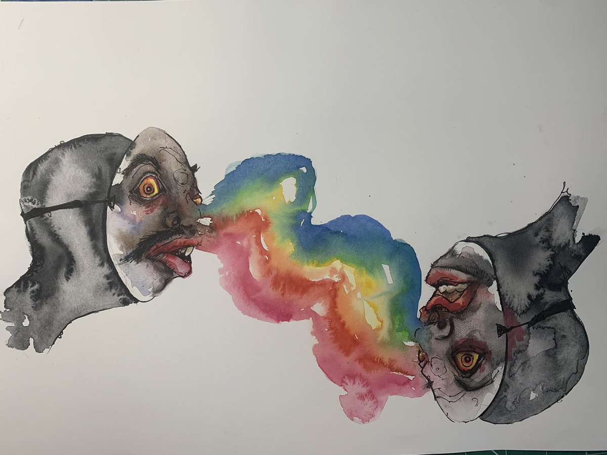 drawbarksdraw's tweet photo. Love sick 
Watercolour on paper 
#dailydrawing #lovesick #darkillustration #watercolourdrawing #draw https://t.co/GAMR6KGgcR