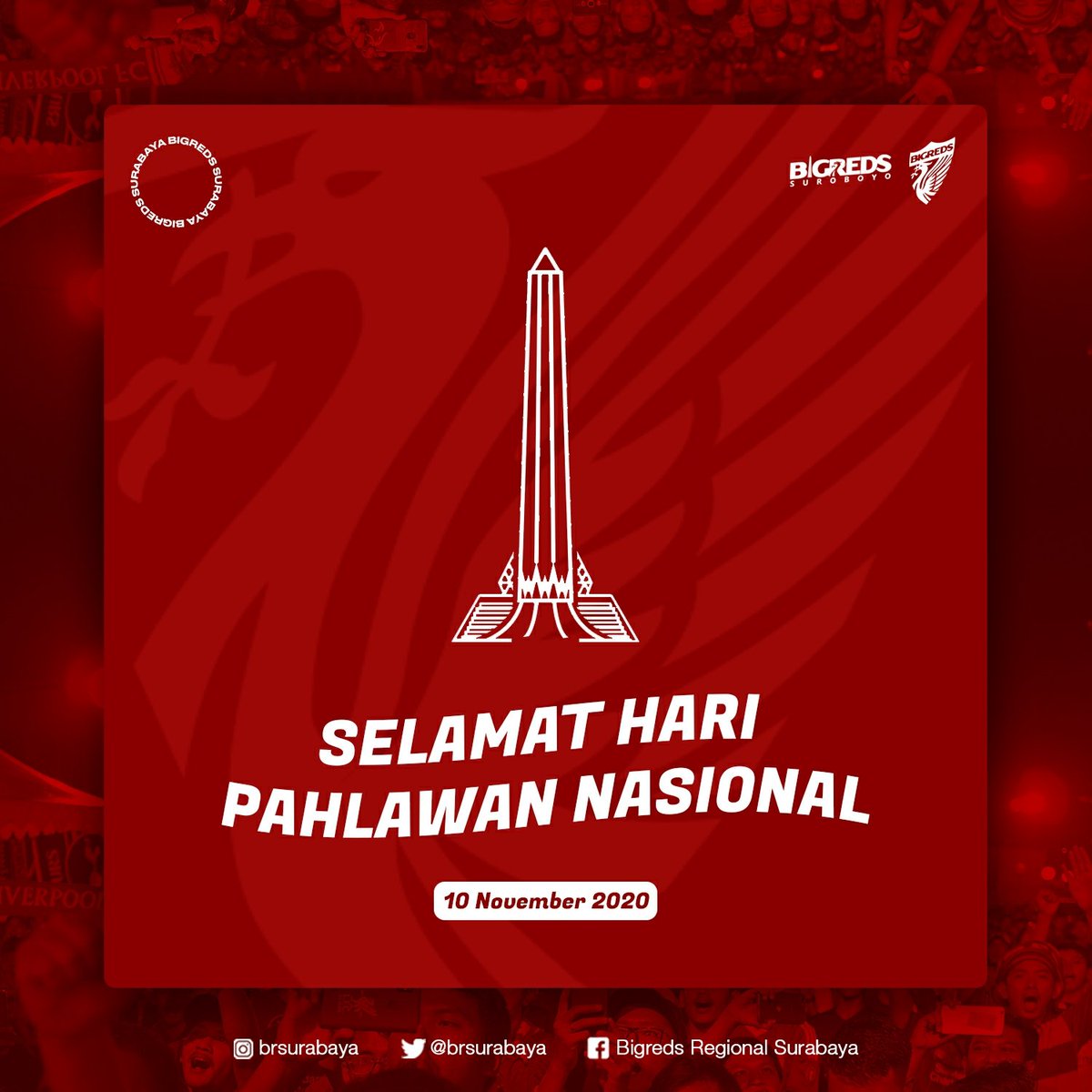 BRSurabaya's tweet photo. Bangsa yang besar adalah bangsa yang menghargai jasa pahlawannya.
.
Selamat Hari Pahlawan Nasional 🇮🇩
10.11.2020
________
#HariPahlawan #KGMI #YNWA #bigreds #BRsurabaya #BRSUB #SCOUSEROBOYO #anakbigreds #BRsurabaya #LFC https://t.co/xW2R41XBtS