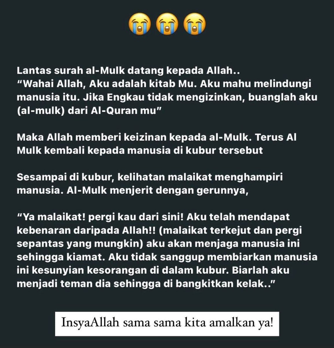 empayarkerjaya's tweet photo. Kehebatan surah Al Mulk. Jom sama sama kita amalkan. https://t.co/oBG4LgBPQW