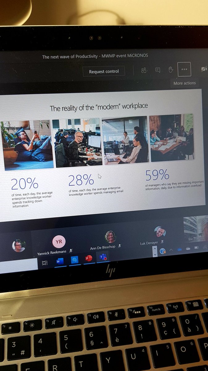 Some reflexion about productivity but more importantly, about a different working culture in the digital workplace. It's not about the tool but about the approach. Thanks for sharing insights Ine Princen <a href="/Microsoftbe/">Microsoft Belgium</a> The floor is yours <a href="/Learniabe/">Learnia</a> <a href="/WeAreChangeLab/">ChangeLab</a>  ;)