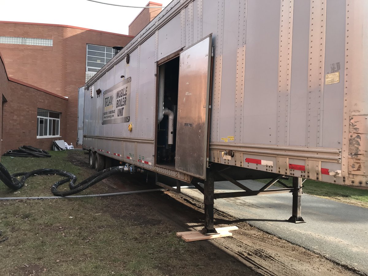 TrojanEnergy's tweet photo. Recently it was discovered that the heating system at Monticello MS was failing and the school was going to be without heat if nothing was done. We suggested our TES-5 Mobile Boiler Room. It was delivered on 11/2 and was fully operational on 11/4, with no downtime for the school! https://t.co/ho0roXj9AD
