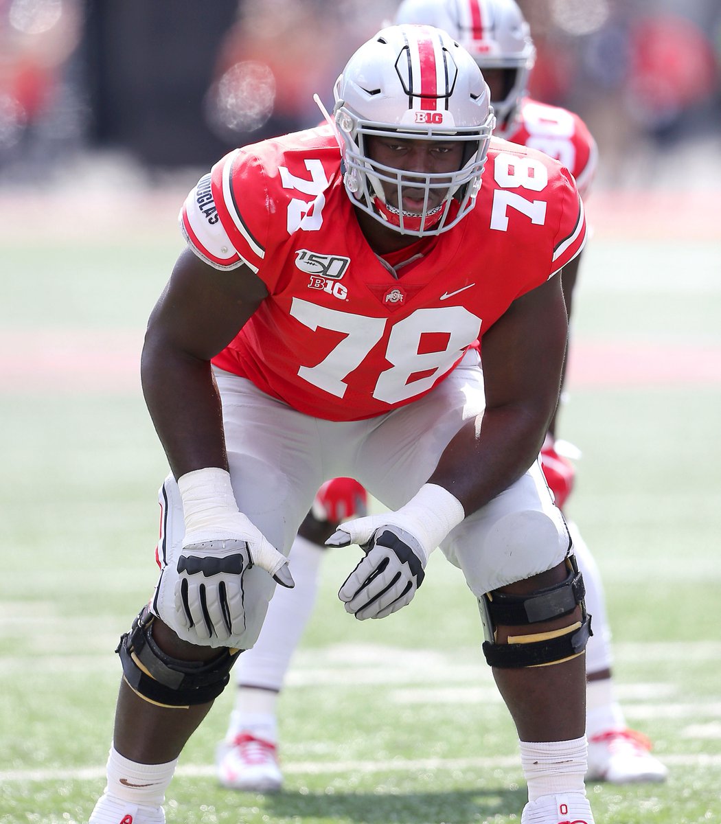 PFF_College's tweet photo. Ohio State OT duo Thayer Munford &amp; Nicholas Petit-Frere
🔺 Pass-blocking snaps: 110
🔺 QB pressures allowed: 1
🔺 QB sacks: 0 https://t.co/TkDmSX7C9g
