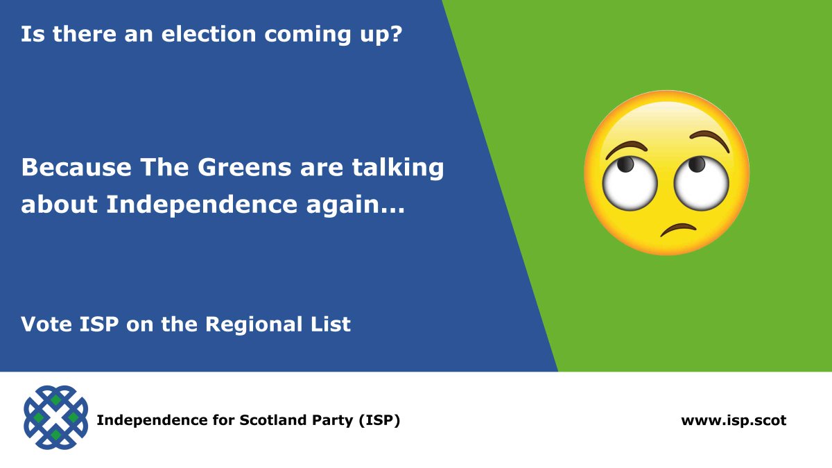 Independence is only a Green priority at Election time.  Don't get fooled again - isp.scot - #VoteISP2 #JoinISP #Holyrood2021