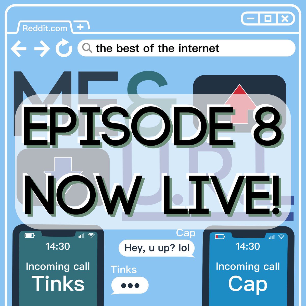 MeAndURL's tweet image. 🚨 EPISODE 8 NOW LIVE 🚨 
Get stuck into some standard pod-twatery with episode 8. Some classic TIFUs, convos about supernatural boning and Tinks talks to Cap’s rescue dog for some therapy.