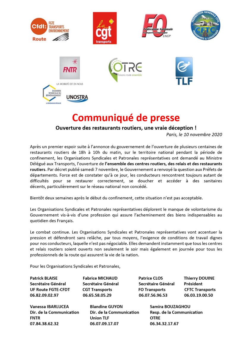 Union Fédérale Route FGTE-CFDT tweet media