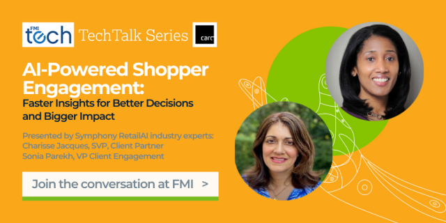 phoffnh's tweet photo. Nov 18th - don't miss the @FMI_ORG TechTalk session on #AI - powered shopper engagement. Find out how to deliver improved #shopperengagement and #retail revenue growth through faster insights and better decisions. https://t.co/qeS9aMZ15l https://t.co/8rm7eCVyzr