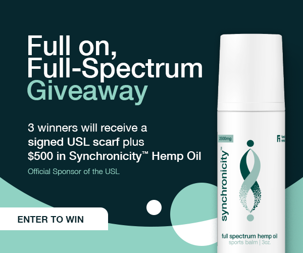 𝗚𝗜𝗩𝗘𝗔𝗪𝗔𝗬: We're teaming up with @SyncHempOil to give 3️⃣ winners a signed #USL scarf and $500 worth of Synchronicity Hemp Oil products!

Enter now: uslsc.cr/USLSYNC