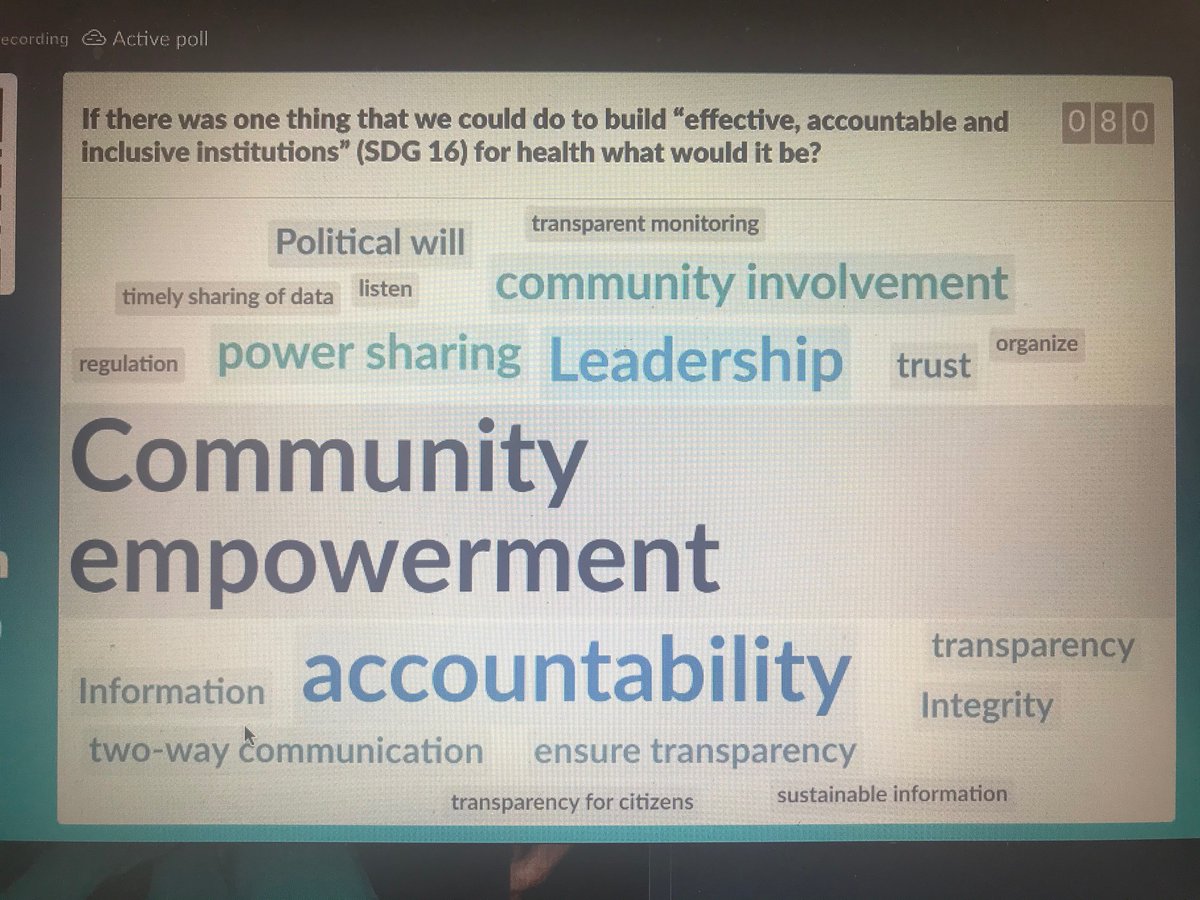 suhairsolomon's tweet photo. Transparency + Accountability, citizen accountability because of community participation / empowerment / civic engagement. #HSR2020 #plenary1 Poll @H_S_Global https://t.co/PtQdtyyem1