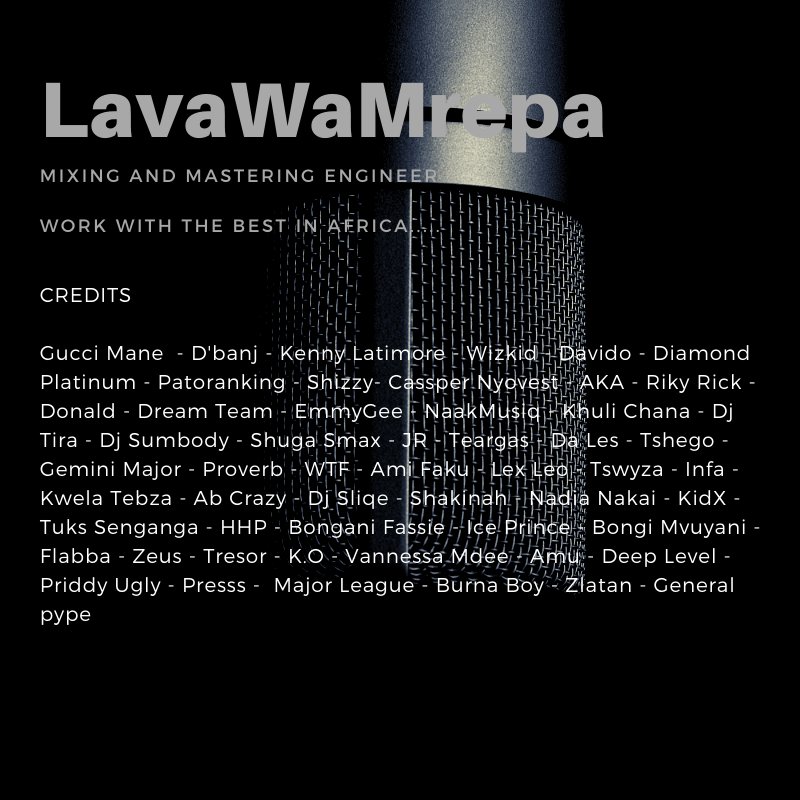 Lava_HQ's tweet photo. @gucci1017 @iamdbanj @wizkidayo @davido @patorankingfire @shizzi @casspernyovest @akaworldwide @rikyrickworld @DonaldInDenial @EmmyGeeTTL @KhuliChana @DJTira @JRafrika @MrCashtime @GeminiMajor @Priddyugly24 @Ami_Faku @burnaboy These are some of the artists i mixed n mastered.🕵️‍♀️ https://t.co/UMQdKsQ34W