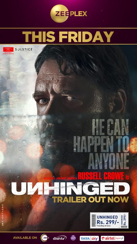 paragchhapekar's tweet photo. #Unhinged premiering on 13th November, exclusively on @ZeePlexOfficial. π¬πΏ
@russellcrowe @derrickborte #LisaEllzey #AndrewGunn #MarkGill #IngeniousMedia #BurekFilms @solsticestudios #VRFilmsAndStudios https://t.co/JklhnFVITm