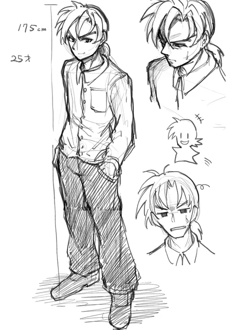 そのうち公開するよしのん漫画のPの外見資料だぜ
ペン入れする頃にはもう少しイケメンor可愛くなってるかもね 