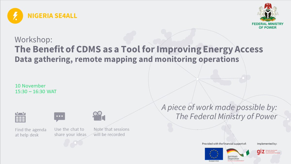 Oliver_J_Haas's tweet photo. We are starting the workshops (1hour), really comprehensive: https://t.co/uocDRDdKN5

#FMP #Nigeria, #GIZ #NESP #electrification #AI #OSM #energytransition #REA #ESMAP #UNDP #NERC #PV #SDG7 #minigrids #energyaccess #INTEGRATION #RLI #SEforALLorg #HOT #INTEGRATION https://t.co/NG6tx90pCA