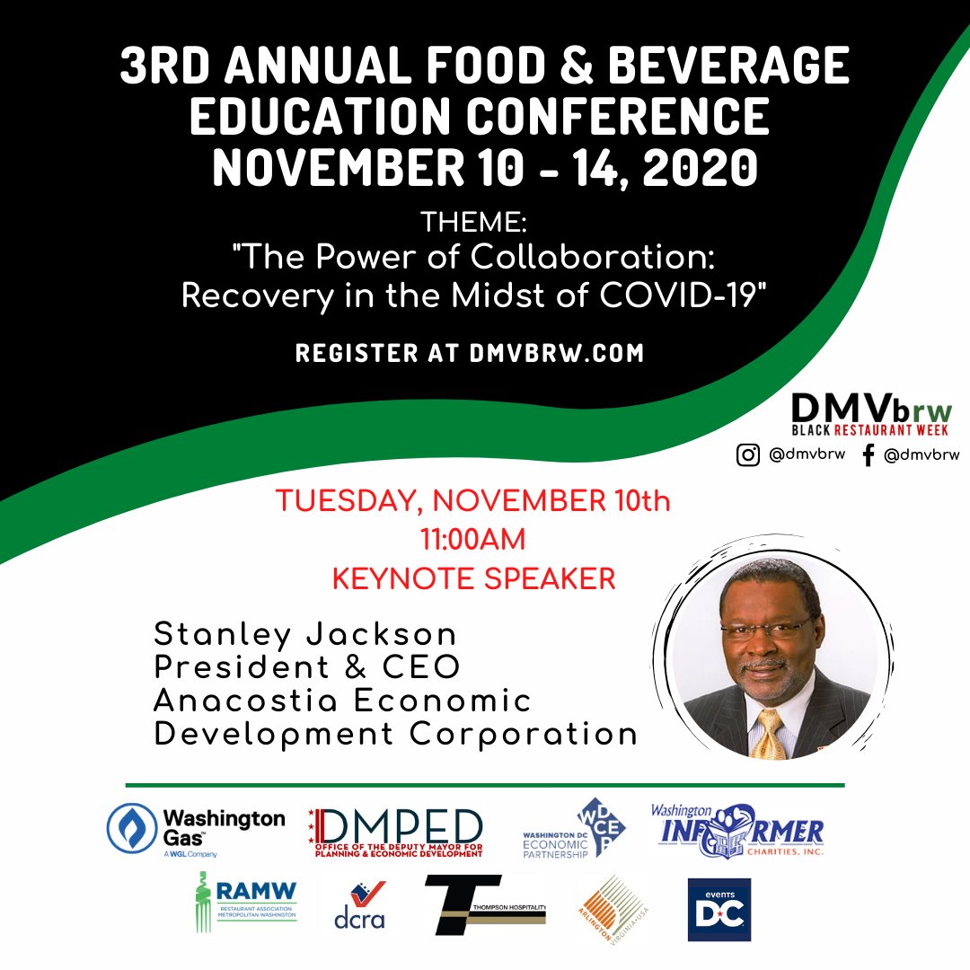 Wacif's tweet photo. Happy #DMVBlackRestaurantWeek!

We're excited about @DMVbrw Virtual Conference and can't wait to hear from industry experts, government officials, global entrepreneurs, innovators and so much more. They're bringing the heat 🔥🔥

RSVP here ⤵️
https://t.co/v4348BWFbs https://t.co/vgtsuHfSgM
