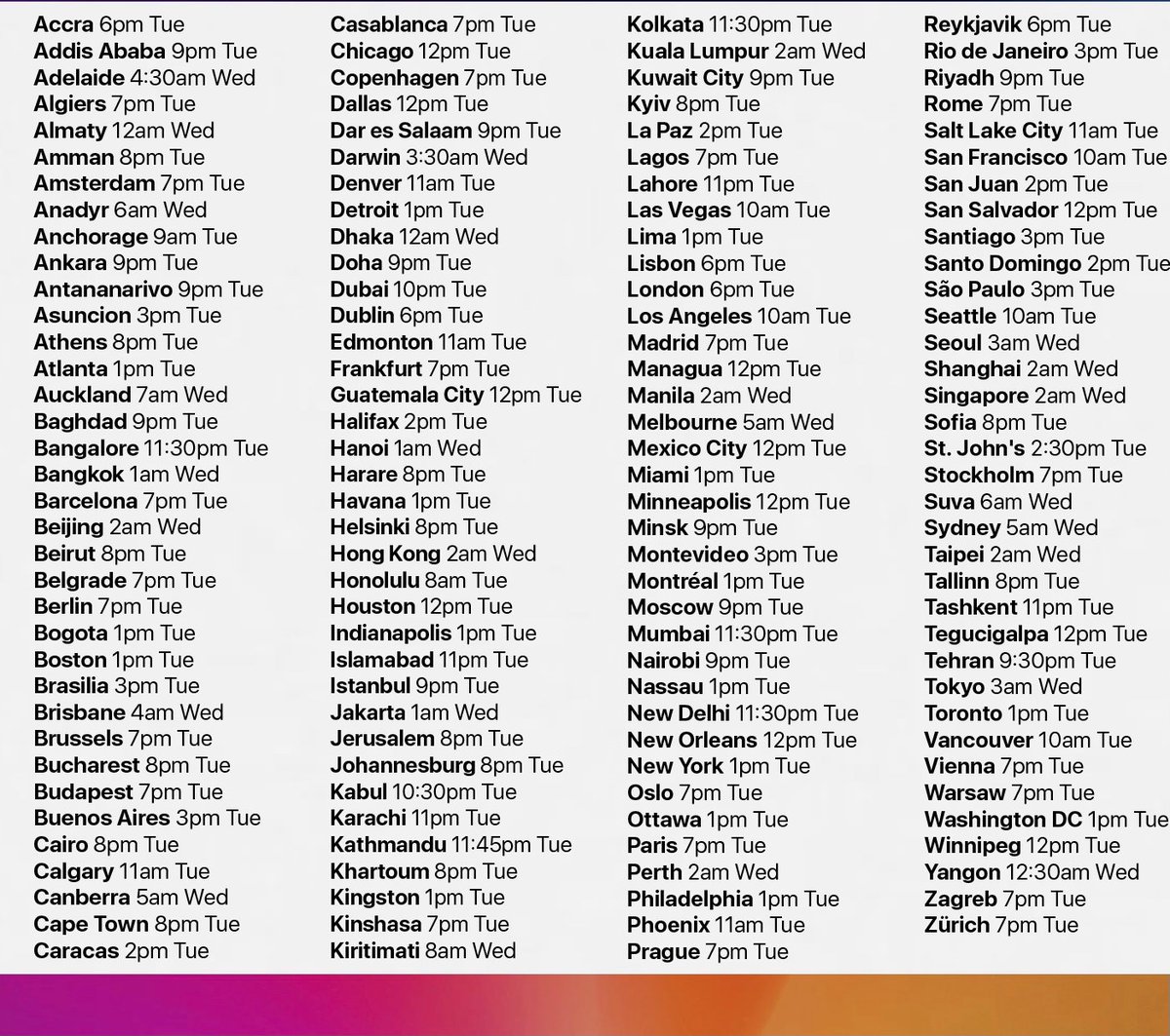 theDopetech's tweet photo. Check #AppleEvent timing in your city #macbook #apple #a14xbionic #macbookpro #bigsur #macosbigsur #iphone #appleprocessor #airpodstudio #timcook #appleevent2020 #OneMoreThing #dopetech #mkbhd #unboxtherpy #verge #jonprossner #fpt https://t.co/RCDgWew30k