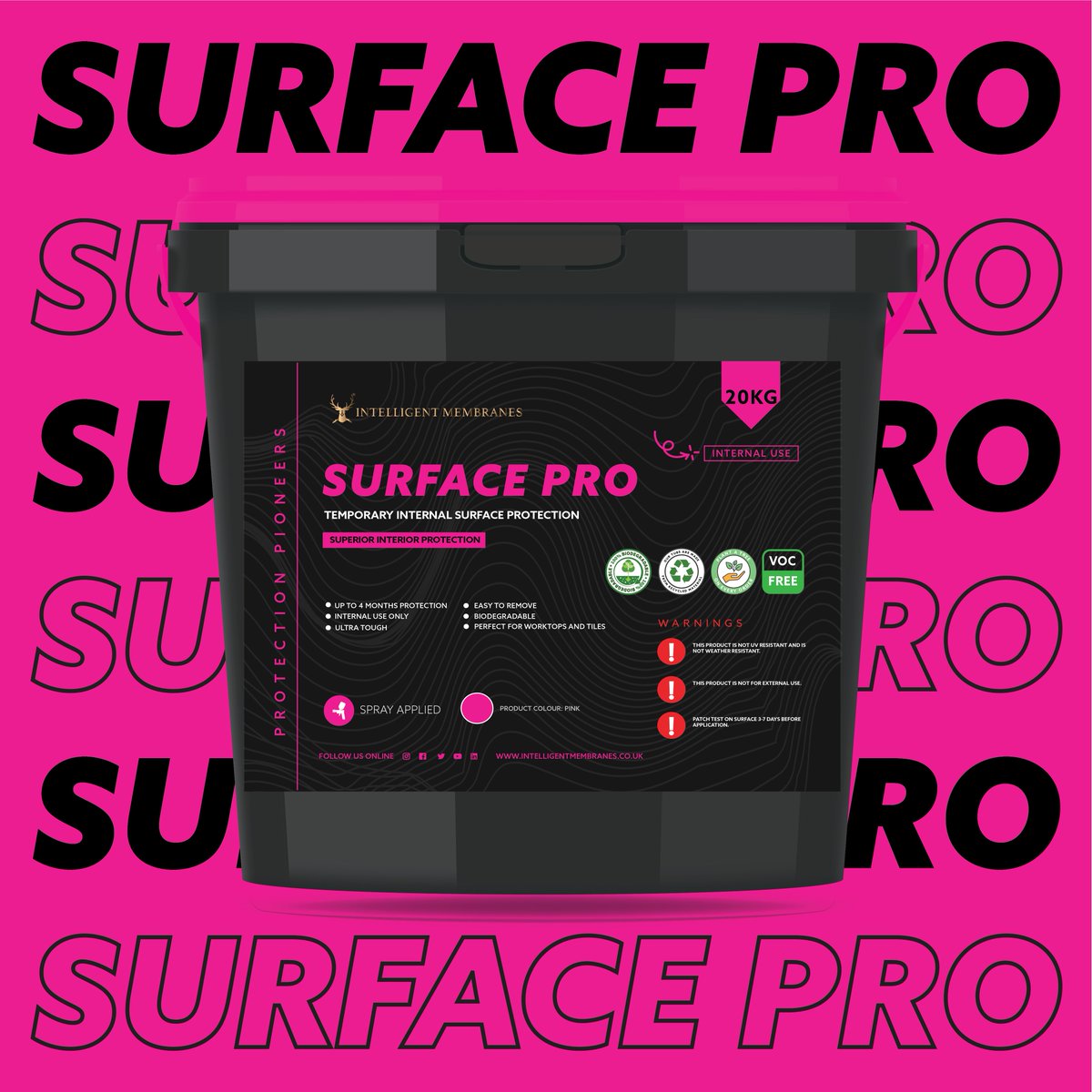 Surface Pro internal liquid applied protection for baths , worktops and tiled floors