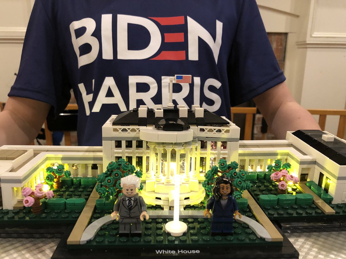 My sons learned so much about social studies and US geography during this election! Had to reward them with this <a href="/LEGO_Group/">LEGO</a> White House project once the results were announced. Congrats <a href="/JoeBiden/">Joe Biden</a> &amp; <a href="/KamalaHarris/">Kamala Harris</a>! Hope you like your minifigures- that was the boys’ favorite part!