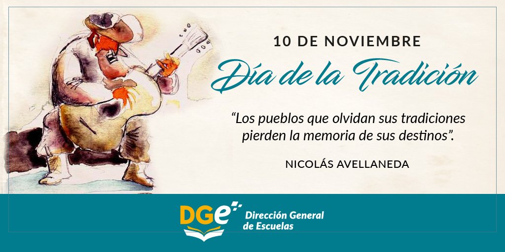 MzaDGE's tweet photo. 10 de noviembre | Día de la Tradición🇦🇷

🗨Hoy y siempre busquemos preservar nuestras raíces, porque a través de ellas estamos preservando nuestro futuro. https://t.co/SIvBdPIj0I