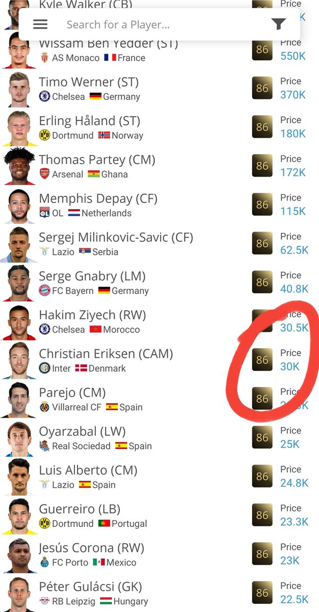 Now, where SIFs are concerned.. As in the picture lets look at eriksen, now if he were to get a second IF, you'd see his 1st IF price drop, when it hits its low point (you'll have to use best judgement) you'd go in on the FIF and sell when the SIF leaves packs