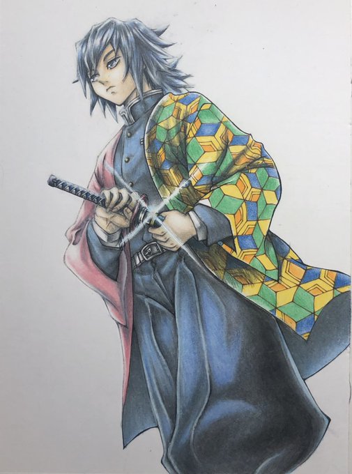 ℳoeさんがTwitterに投稿した冨岡義勇(鬼滅の刃)のイラスト。