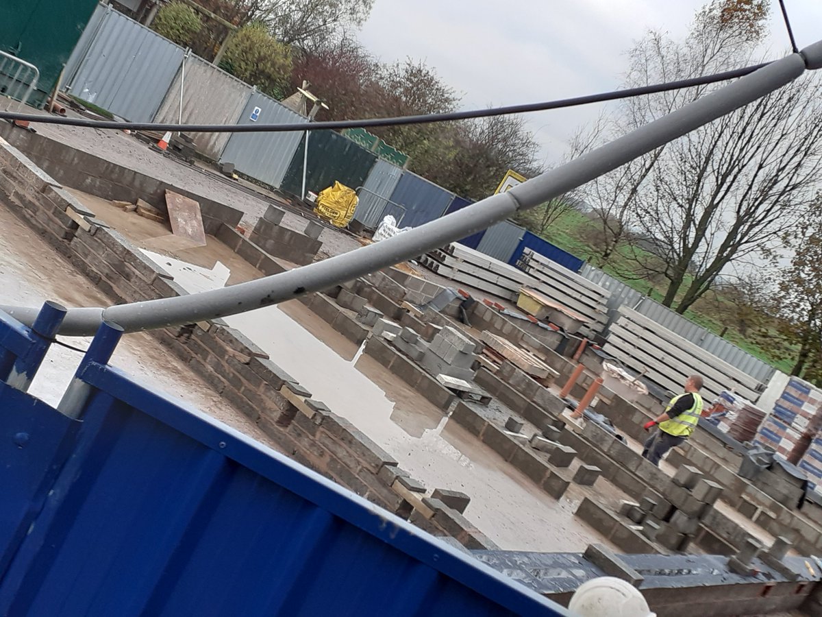 StJohnsThornham's tweet image. The foundations are complete and the brick layers are on site creating the walls to our new classrooms. Year 6 have moved out of their conservatory and are settled in their new temporary classroom in the hall! #excitingprogress