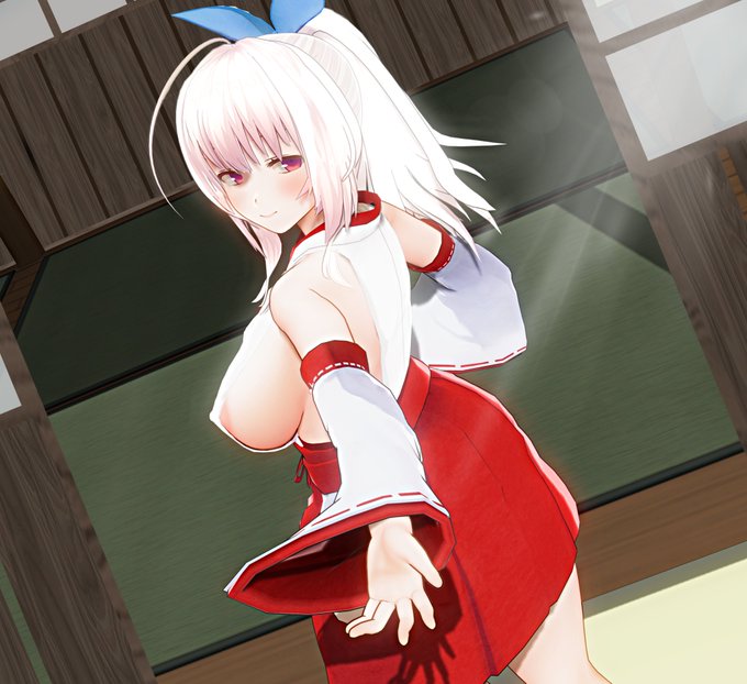 #COM3D2 エアコンのきいた部屋に誘い楽しい遊びを教えてあげるスケベ巫女 