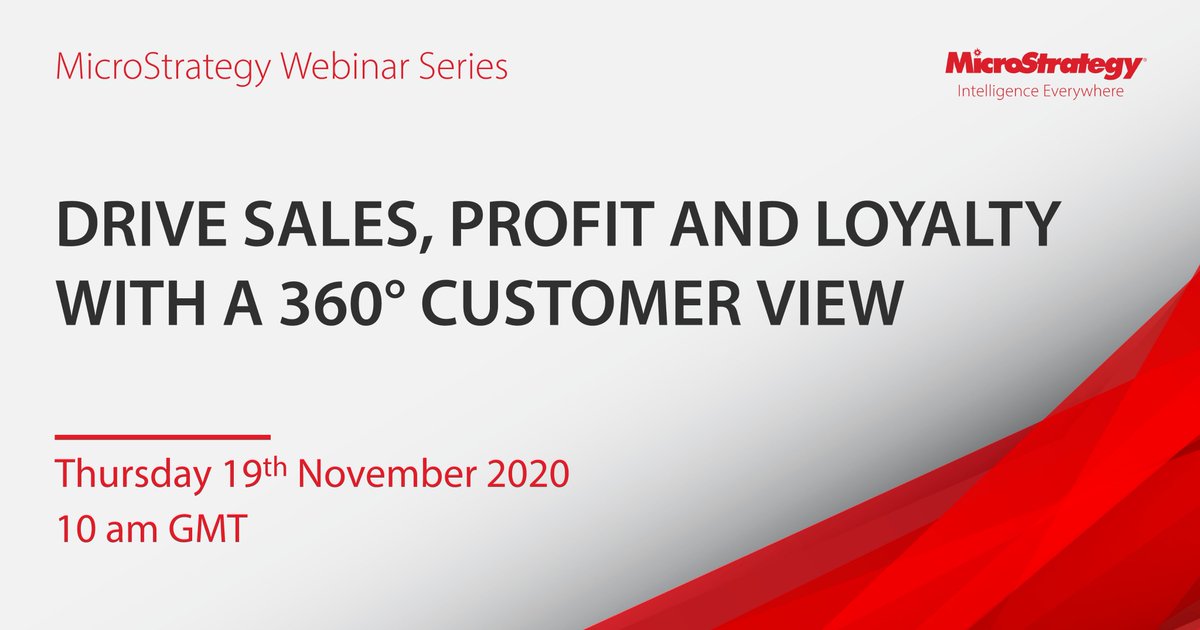MicroStrategyUK's tweet photo. Join us to discover how to #empower your workforce to make more #insightful decisions and better understand #customerpreferences and past #buyingbehaviour to drive #customerloyalty Register today: https://t.co/CJzngq2VPl
#AI #MachineLearning #hyperintelligence #Analytics #data https://t.co/FbVT9pouYH