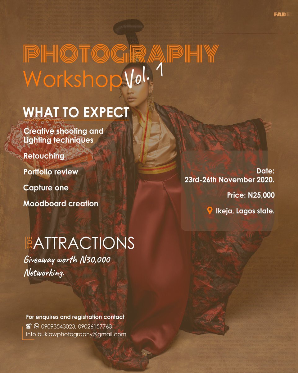 Lawanson_'s tweet photo. Heyy, Photographers! gather round😎...It’s time to Learn, Relearn and Unlearn 
I alongside @Promziphoto and @abayomiakinaina would be teaching at a 4-day Photography Workshop. 

It’s an opportunity to invest in your craft and get better at what you do... https://t.co/NiZNvQvkMu