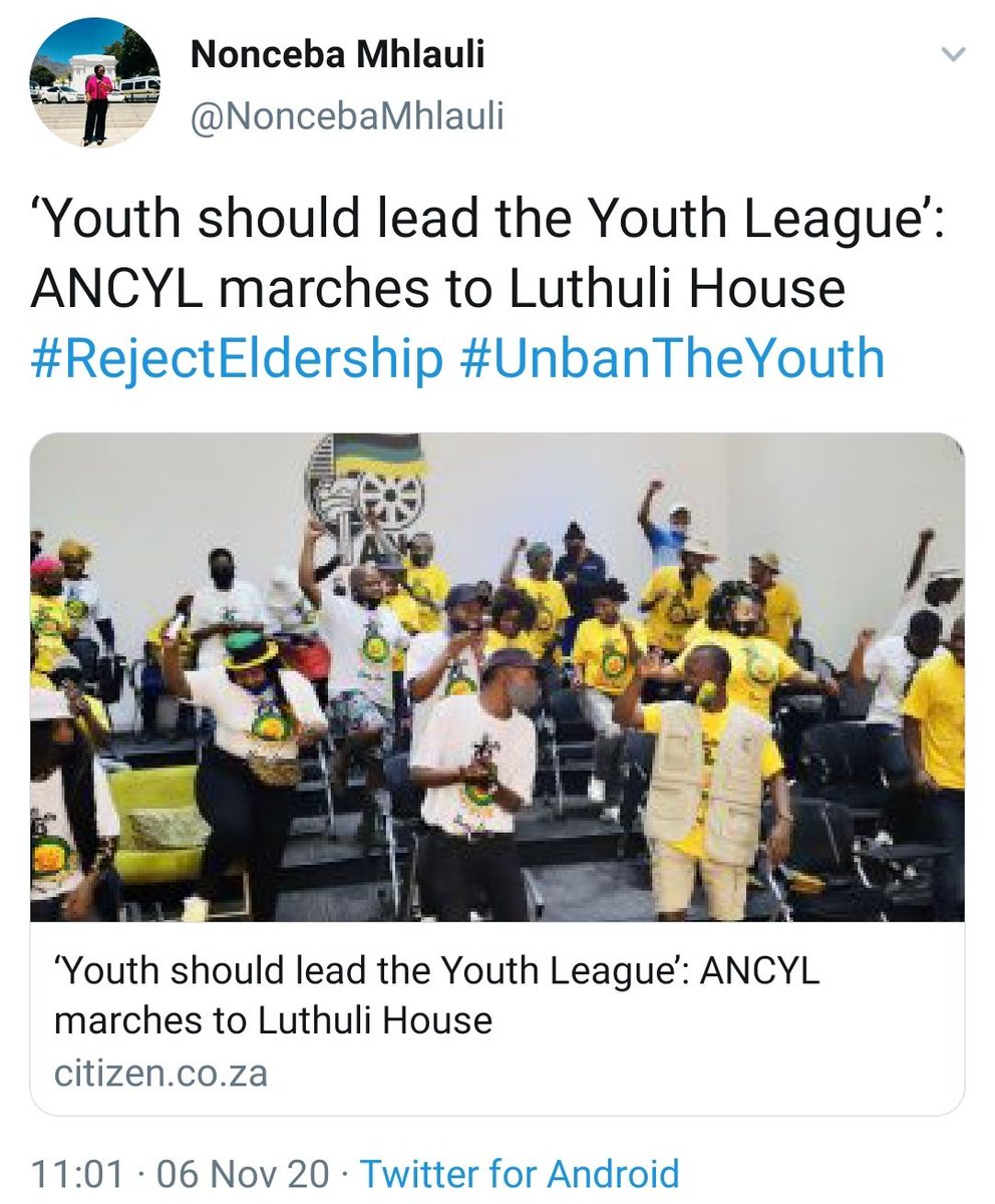 This happened on the ANC's website: 10 November 2020. It looks like a deliberate sabotage from certain individuals aligned with Ramaphosa to undermine the ANC especially the NYTT (Temporal YL structure)*The ANCYL tab was quickly removed after they were made aware