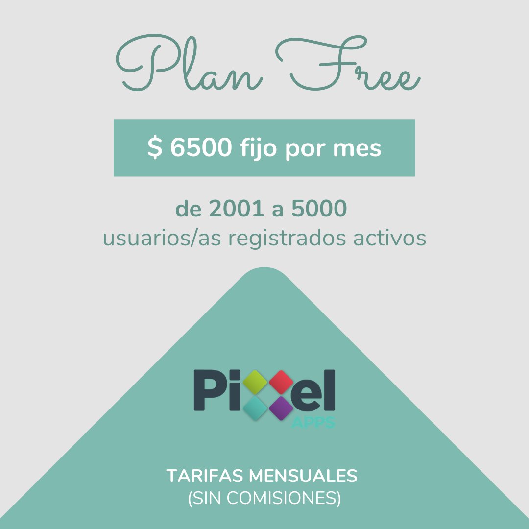 PixelappsAr's tweet photo. Conseguí tu #AppPersonalizada a un precio muy accesible 📱
🔹 #PlanFree
🧑👩🦰 De 2001 a 5000 usuarios/as
💰 $6500 (no incluye IVA)
👉 Costo fijo mensual (sin comisiones por ventas)
¿Querés tener tu #PixelApp? Contactanos 👇
🔺 info@pixelapps.com.ar
🔺 3416923225 https://t.co/QQ6LIGp5Bh