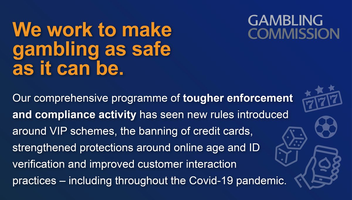 Our tougher compliance and safer gambling activity has seen new rules introduced around VIP schemes, the banning of credit cards, strengthened protections around online age and ID verification and improved customer interaction practices, including throughout Covid-19.