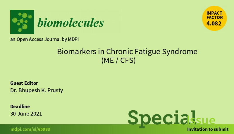 Biomol_MDPI's tweet photo. #NewSI
We are glad to present our new SI "#Biomarkers in #ChronicFatigueSyndrome (ME/CFS)"

📢Submissions are open.
✏️Guest edited by Dr. Bhupesh K. Prusty @BhupeshPrusty
👉https://t.co/X0FSJlmXK2

#Herpesviruses #MitochondrialDysfunction #HostInteraction  #PathogenInteraction https://t.co/kgnfxmEAGp