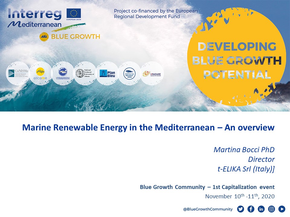 Martina Bocci (@martina_bocci) on Twitter photo Great pleasure to participate today into the <a href="/BlueGrowthCom/">Blue Growth Community</a> 1st Capitalization Event and present an overview on #BlueEnergies in the #Mediterranean ! A capitalization product from #MarineRenewableEnergy projects <a href="/maestrale_MED/">Maestrale project</a> <a href="/PELAGOS2016/">PELAGOS</a> <a href="/bluedeal_med/">BLUEDEAL_MED</a> <a href="/t_ELIKA_srl/">t-ELIKA</a> Great pleasure to participate today into the <a href="/BlueGrowthCom/">Blue Growth Community</a> 1st Capitalization Event and present an overview on #BlueEnergies in the #Mediterranean ! A capitalization product from #MarineRenewableEnergy projects <a href="/maestrale_MED/">Maestrale project</a> <a href="/PELAGOS2016/">PELAGOS</a> <a href="/bluedeal_med/">BLUEDEAL_MED</a> <a href="/t_ELIKA_srl/">t-ELIKA</a>