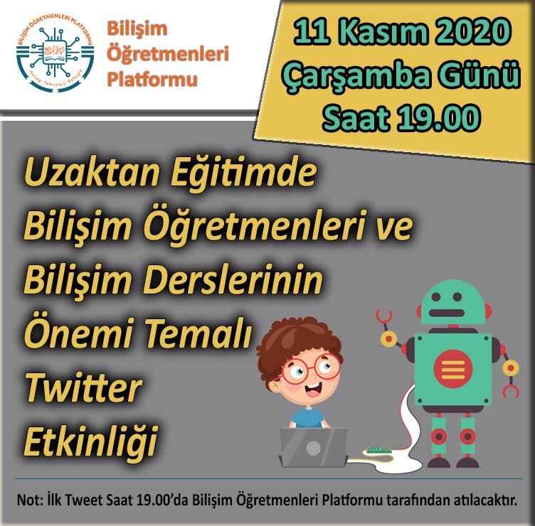 Yarın yapacağımız Twitter etkinliğine tüm herkesi bekliyoruz.