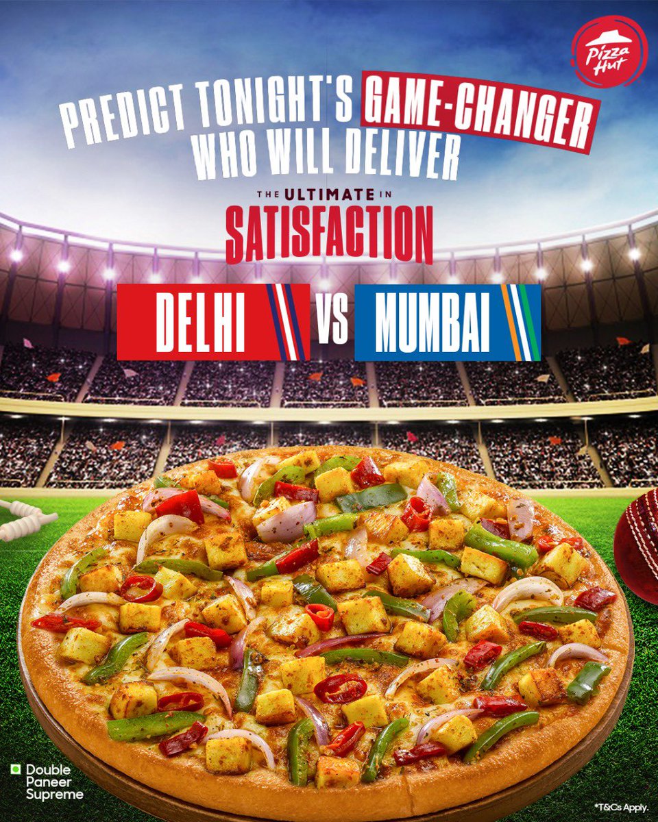 #ContestAlert #FREEPIZZAS
FINALE with a FEAST! 😍🏏 Tell us who would be that one Game-Changer in tonight's finale, the one who will deliver #UltimateSatisfaction. Best guesses win the All-New Pan Pizzas for FREE!
T&amp;Cs Apply- bit.ly/3eQuUXF
#UltimatePanSatisfaction