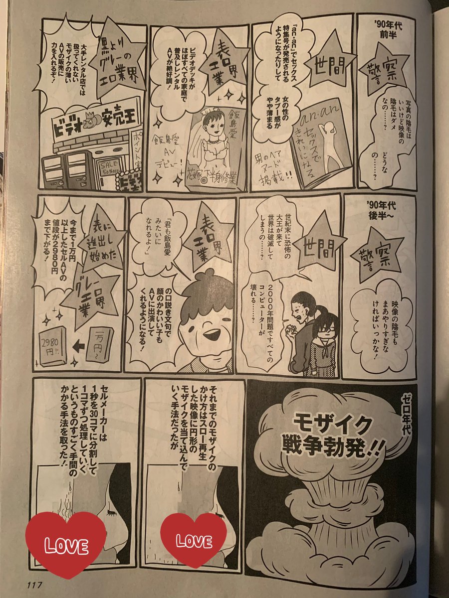 猥褻物の頒布は犯罪だけど、でもじゃあ「猥褻物」って何のことなの??? 時代によって揺らぐ猥褻物の基準! それに翻弄される表エロ業界!! 逮捕上等で攻める裏エロ業界の歴史について描いた『 AV女優ちゃん』発売中の週刊SPA! に乗ってまーす! 単行本は来月発売♡ たのしみだね♡ 
