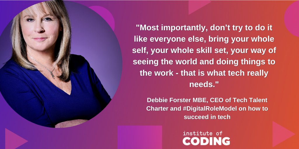 IoCoding's tweet photo. The IoC is supporting @techcharterUK's #DoingItAnyway campaign, so we wanted to learn more about their inspiring CEO and #DigitalRoleModel @debbieforster MBE!
To find out about Debbie's journey into #tech and the campaign - visit our blog 👉 https://t.co/PPhd2DjM4z
#WomenInTech https://t.co/UZMiVYWyEE