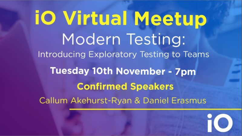 iOassociates's tweet image. Our Testing Virtual Meetup is TONIGHT at 7PM!

Join iO’s Daniel Erasmus and Software Tester, @CAkehurstRyan as they walk you through how to introduce exploratory testing into your teams.

Sign up here: lnkd.in/gR-zaS7

#Testing  #ModernTesting #ExploratoryTesting