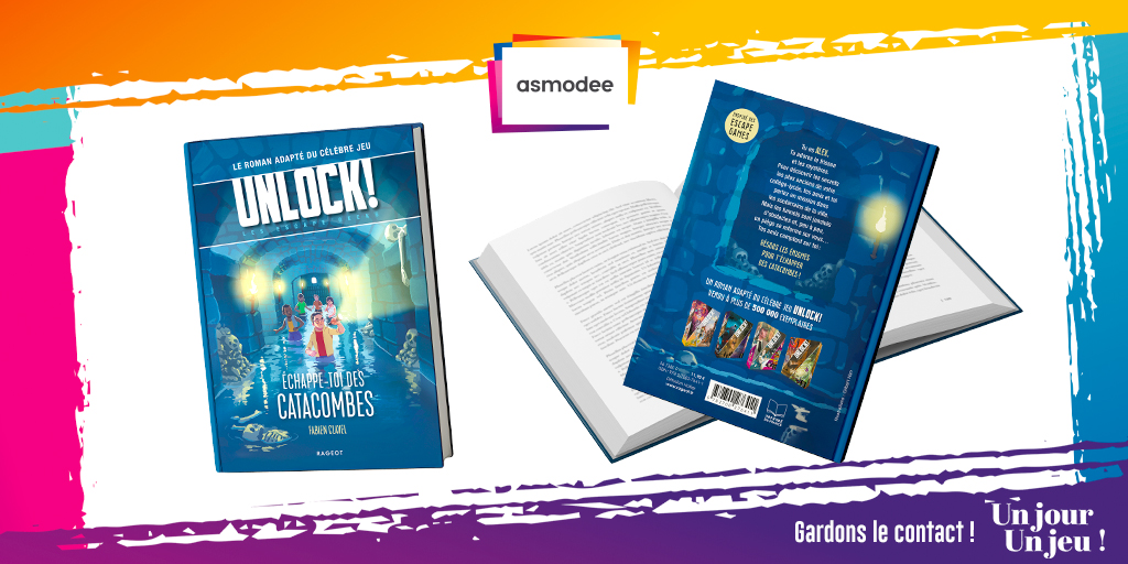 asmodee_fr's tweet photo. 🔑 #CONCOURS 😀

Tentez de gagner le livre-jeu #Unlock ! "Échappe-toi des catacombes" et partez à l'aventure avec les @SpaceCowboys1 !

Pour participer :

✅ Follow @Asmodee_fr
 + RT ce tweet
✅ Tag ton partenaire de jeu
💡 Jouez aussi sur FB+Insta

TAS jeudi 12/11 à 15h https://t.co/rJqmgXMboa