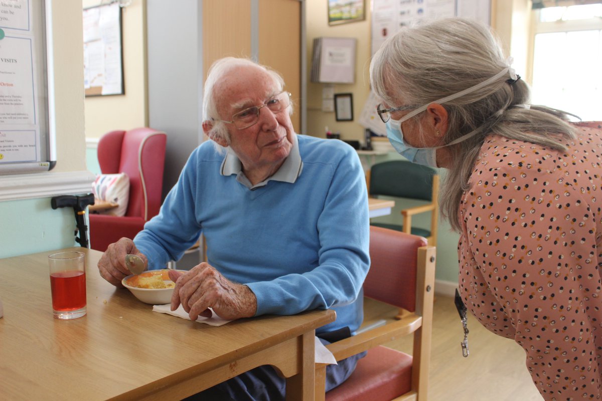 One of our regional operations managers having a chat with a resident at Birchy Hill Care Home over his lunch. #birchyhillCH #birchyhill #bournemouth #carehome #angelcareplc