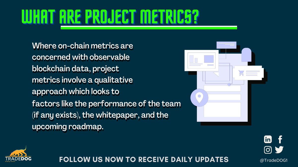 TradedogCrypto's tweet photo. What are Project Metrics? 👇👇#learnwithtradedog
Hope this explanation gives a clear picture of Project Metrics to you guys👍
Like❤️ RT🗣 &
Share👥
Check out our website💻 👉 https://t.co/voVNrCGD3M
#learncrypto #learntrading #learn #learning #education #projectmetrics https://t.co/dodqo1L6At