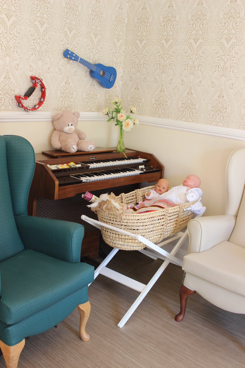 Our residents at Mabbs Hall Care Home love interacting with our Baby Dolls in the sitting room. #mabbshall #mabbshallCH #carehome #angelcareplc