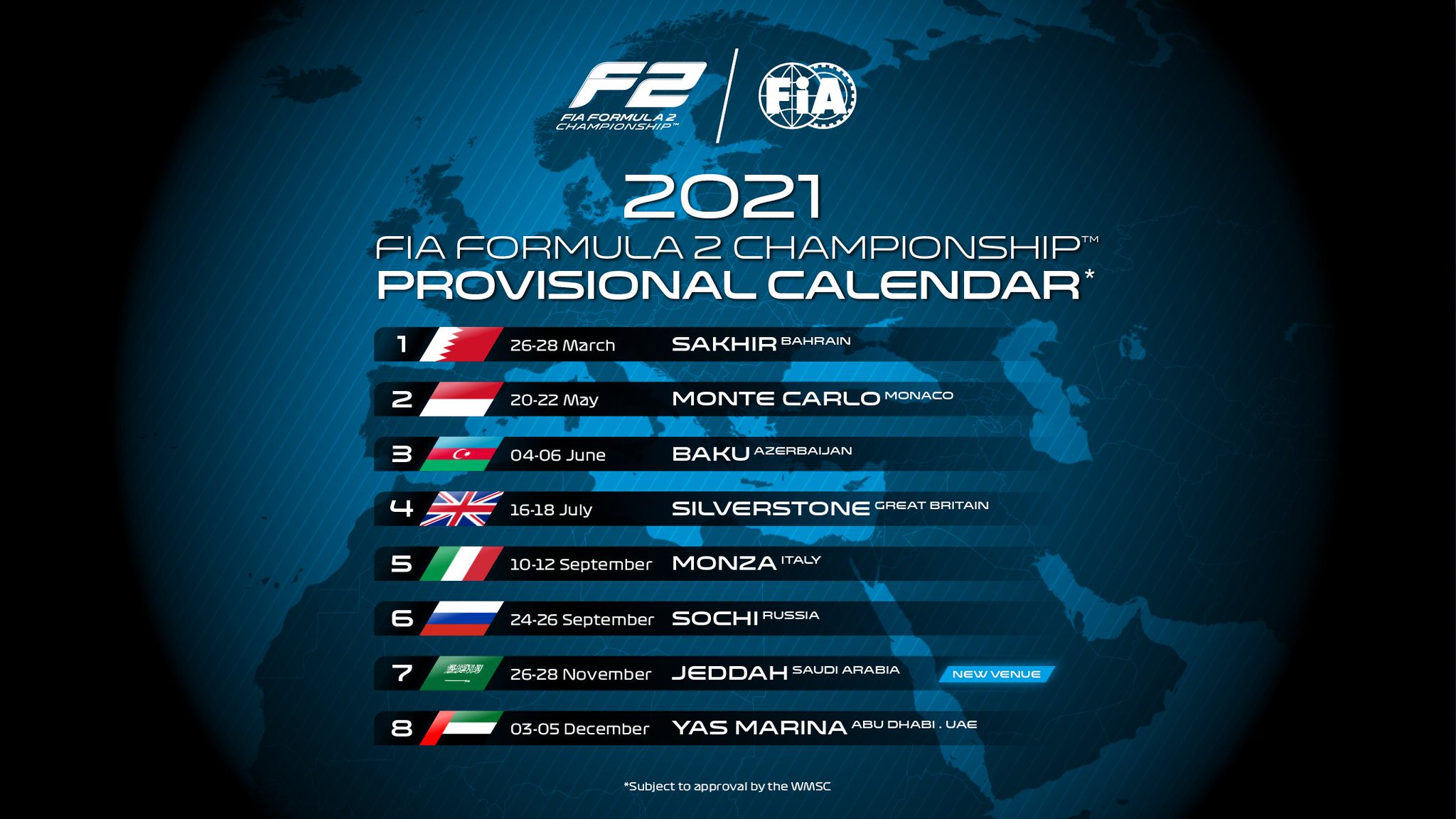Formula 2 on Twitter: "OUT NOW! The 2021 #F2 calendar has been revealed