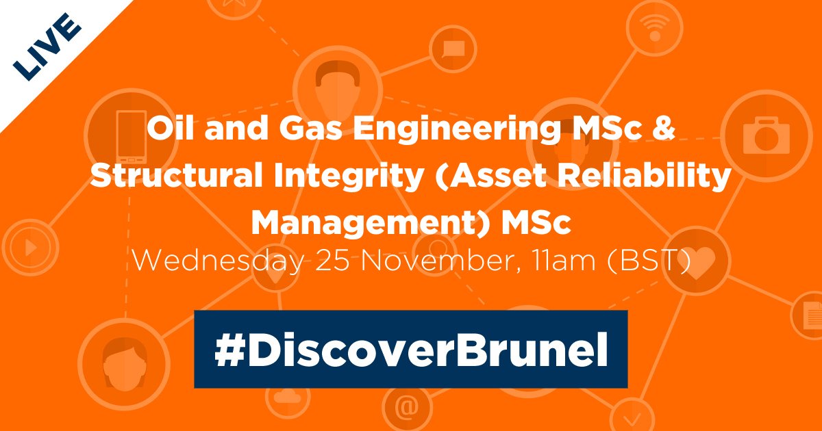 Bruneluni's tweet image. We have January 2021 start dates available for our Oil and Gas Engineering MSc &amp;amp; Structural Integrity (Asset Reliability Management) MSc. 

Join our Wed 25 Nov webinar to explore all this course has to offer. 

Book your place today:  bit.ly/36ot3W3

@brunelengineers
