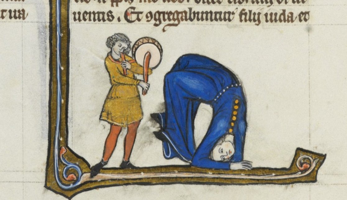 White medievalists contorting themselves to find an argument for describing a historical period and group using a term that generally means "white."(Lausanne, Bibliothèque cantonale et universitaire, MS U 964, f. 343r)