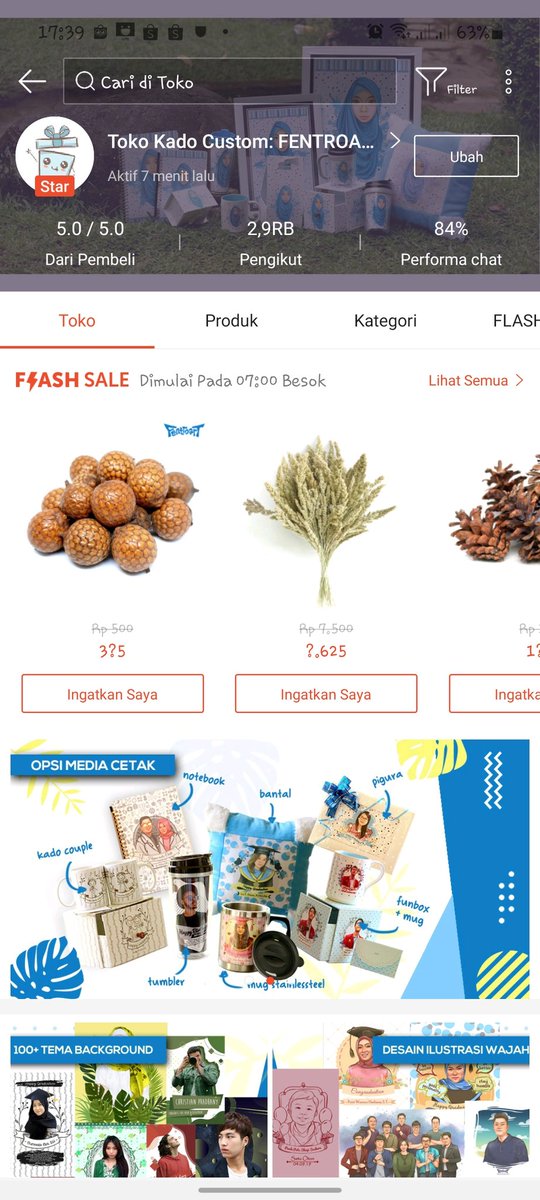 Pasang alarm, bsk flash sale diskon gedhe2an all bunga kering di FENTROART .
Start jam 7pagi sampai jam 12 siang aja ya :)

Link :
Shopee.co.id/fentro.art