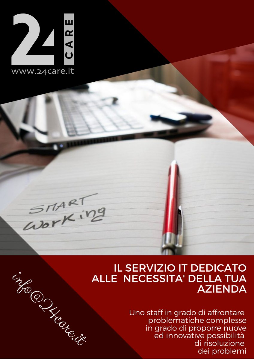 24careI's tweet photo. 24 Care vanta uno staff in grado di affrontare problematiche complesse.
Siamo in grado di proporre alla tua azienda nuove ed innovative possibilità di risoluzione dei problemi.

Mettici alla prova!
Fissa un incontro conoscitivo non impegnativo
inviando una mail a:
info@24care.it https://t.co/IpviYmGRqK