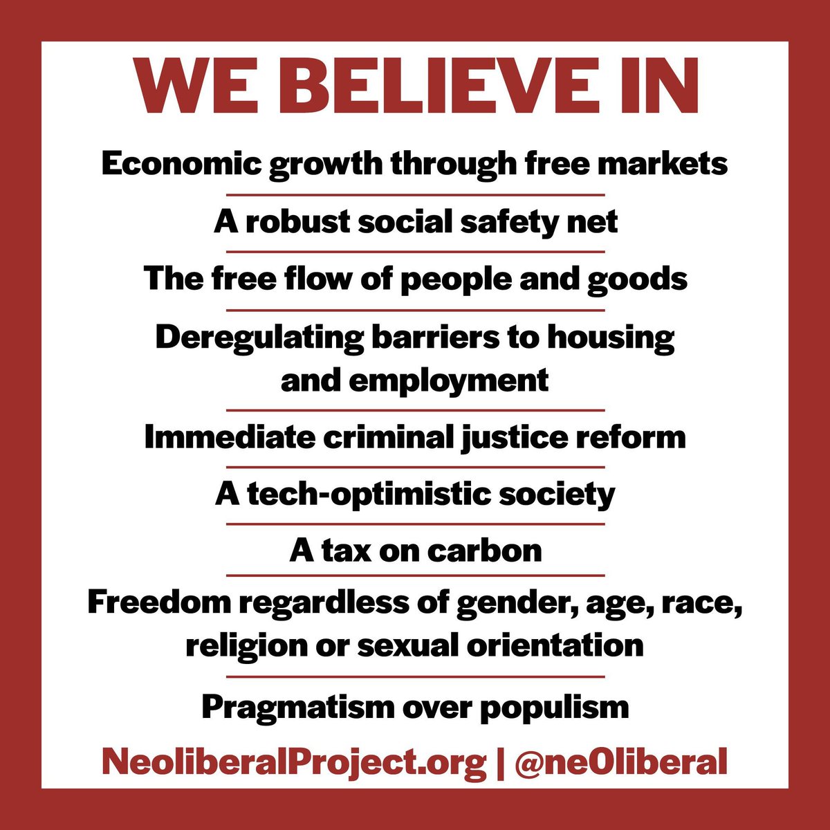 The belief that we need to fix these problems in order to turbo-charge innovation is a core part of the Neoliberal Project. It's what we mean when we call for a 'tech-optimistic society' in our core values.